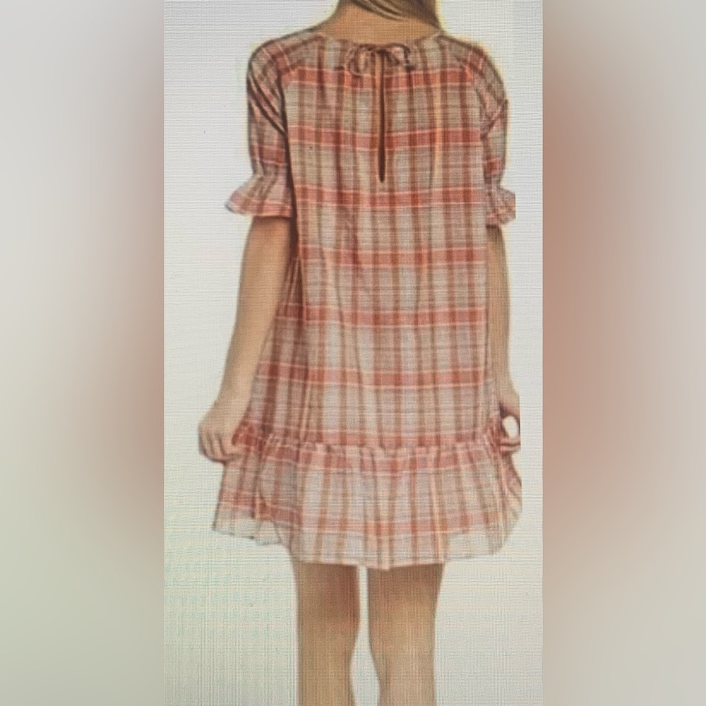 Madewell Red Plaid Mini Dress - Picture 2 of 7